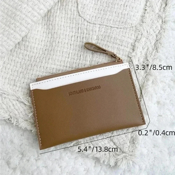 ⚠️Clearance Apricot Brown And White Slim Wallet / Cardholder - Picture 3 of 4